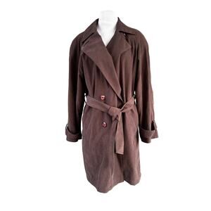 1990's Brown Cocoa Lined Cropped Trench Coat